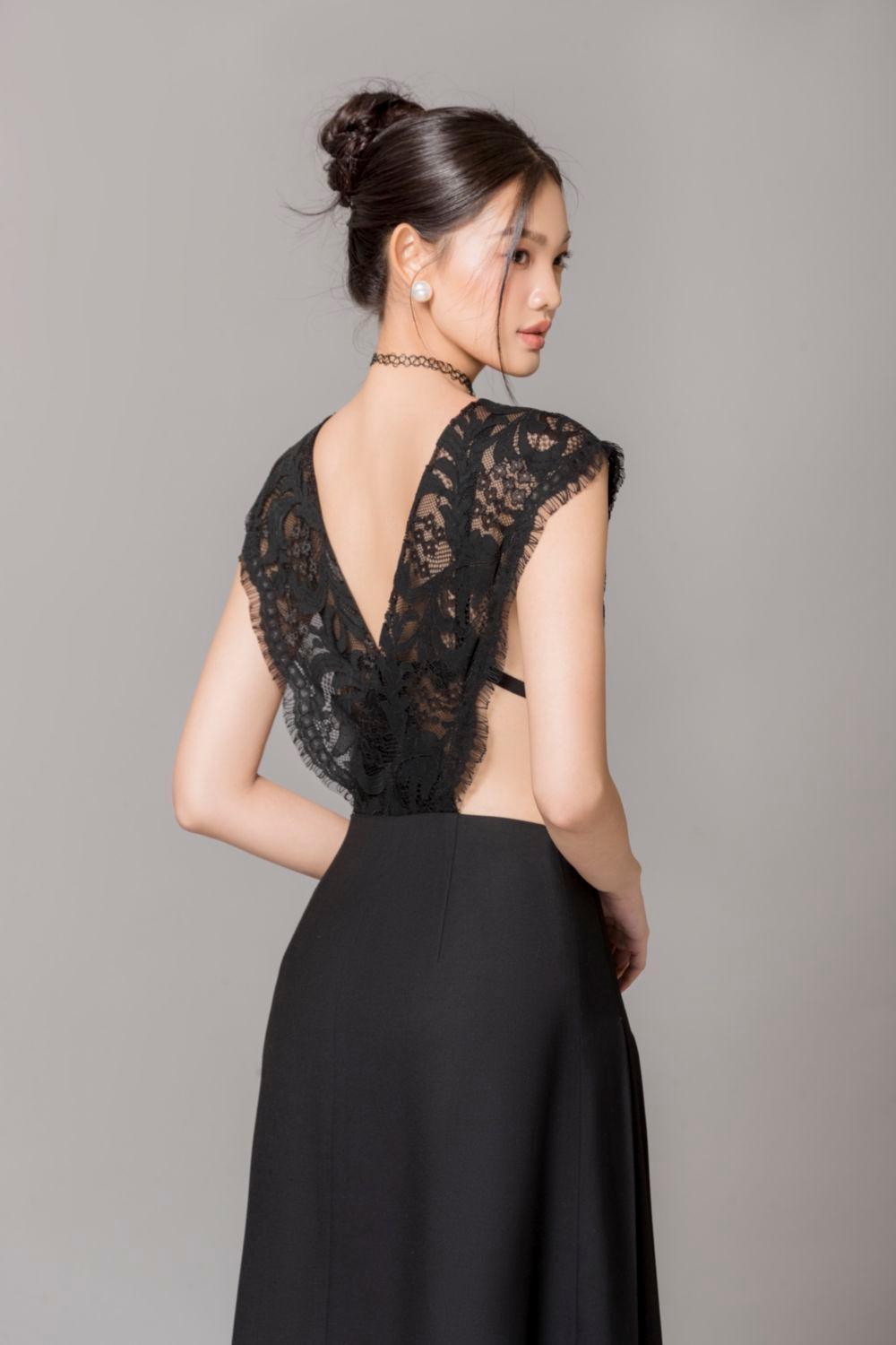 Rivka Pleated V-Neck Poly Wool Ankle Length Dress - MEAN BLVD