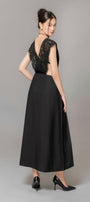 Rivka Pleated V-Neck Poly Wool Ankle Length Dress - MEAN BLVD