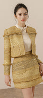 Romanza A-line Patch Pocket Tweed Mini Skirt - MEAN BLVD