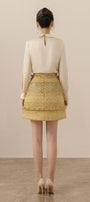 Romanza A-line Patch Pocket Tweed Mini Skirt - MEAN BLVD