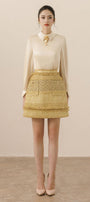 Romanza A-line Patch Pocket Tweed Mini Skirt - MEAN BLVD