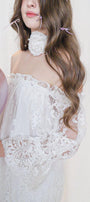 Romy Straight Off-Shoulder Lace Above The Knee Dress - MEAN BLVD