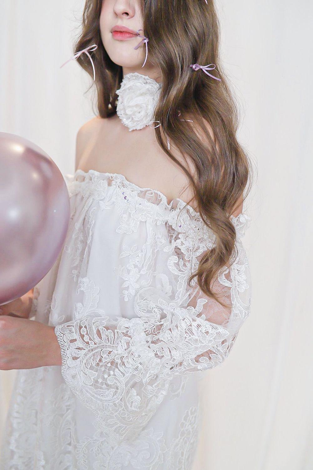 Romy Straight Off-Shoulder Lace Above The Knee Dress - MEAN BLVD