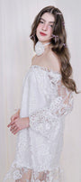 Romy Straight Off-Shoulder Lace Above The Knee Dress - MEAN BLVD