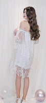 Romy Straight Off-Shoulder Lace Above The Knee Dress - MEAN BLVD