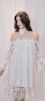 Romy Straight Off-Shoulder Lace Above The Knee Dress - MEAN BLVD