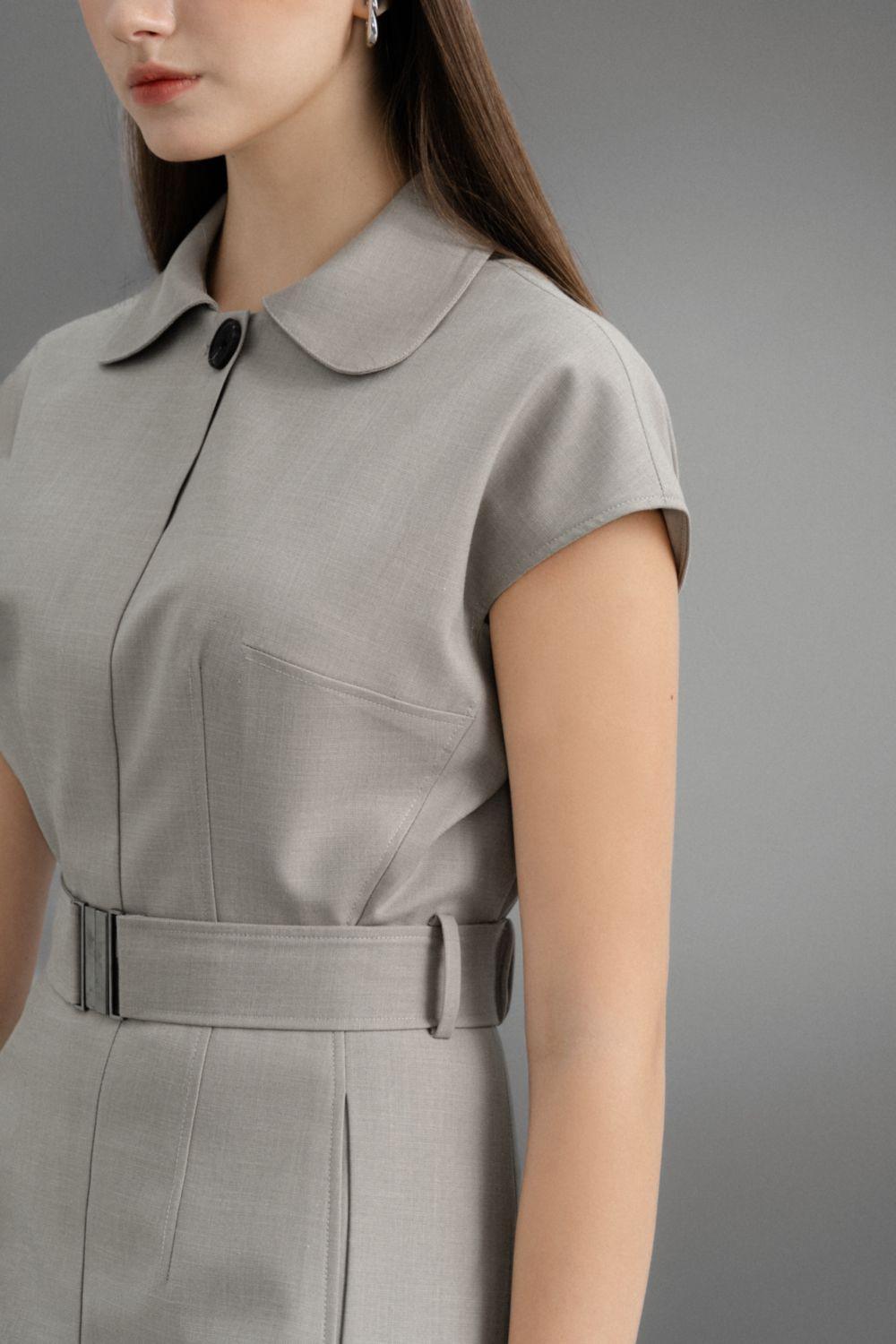 Ronnie Sheath Cap Sleeved Wool Midi Dress - MEAN BLVD