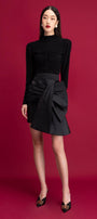 Rory A-line Bow Tie Taffeta Mini Skirt - MEAN BLVD