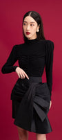 Rory A-line Bow Tie Taffeta Mini Skirt - MEAN BLVD