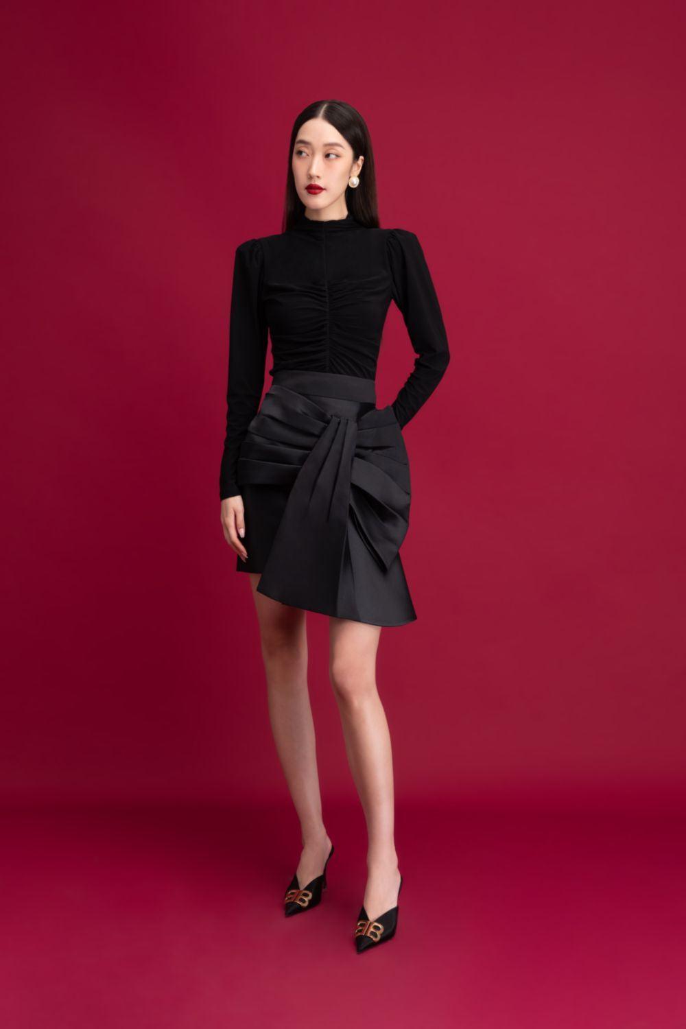 Rory A-line Bow Tie Taffeta Mini Skirt - MEAN BLVD