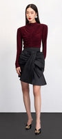 Rory A-line Bow Tie Taffeta Mini Skirt - MEAN BLVD