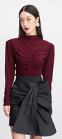 Rory A-line Bow Tie Taffeta Mini Skirt - MEAN BLVD