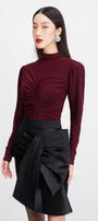 Rory A-line Bow Tie Taffeta Mini Skirt - MEAN BLVD