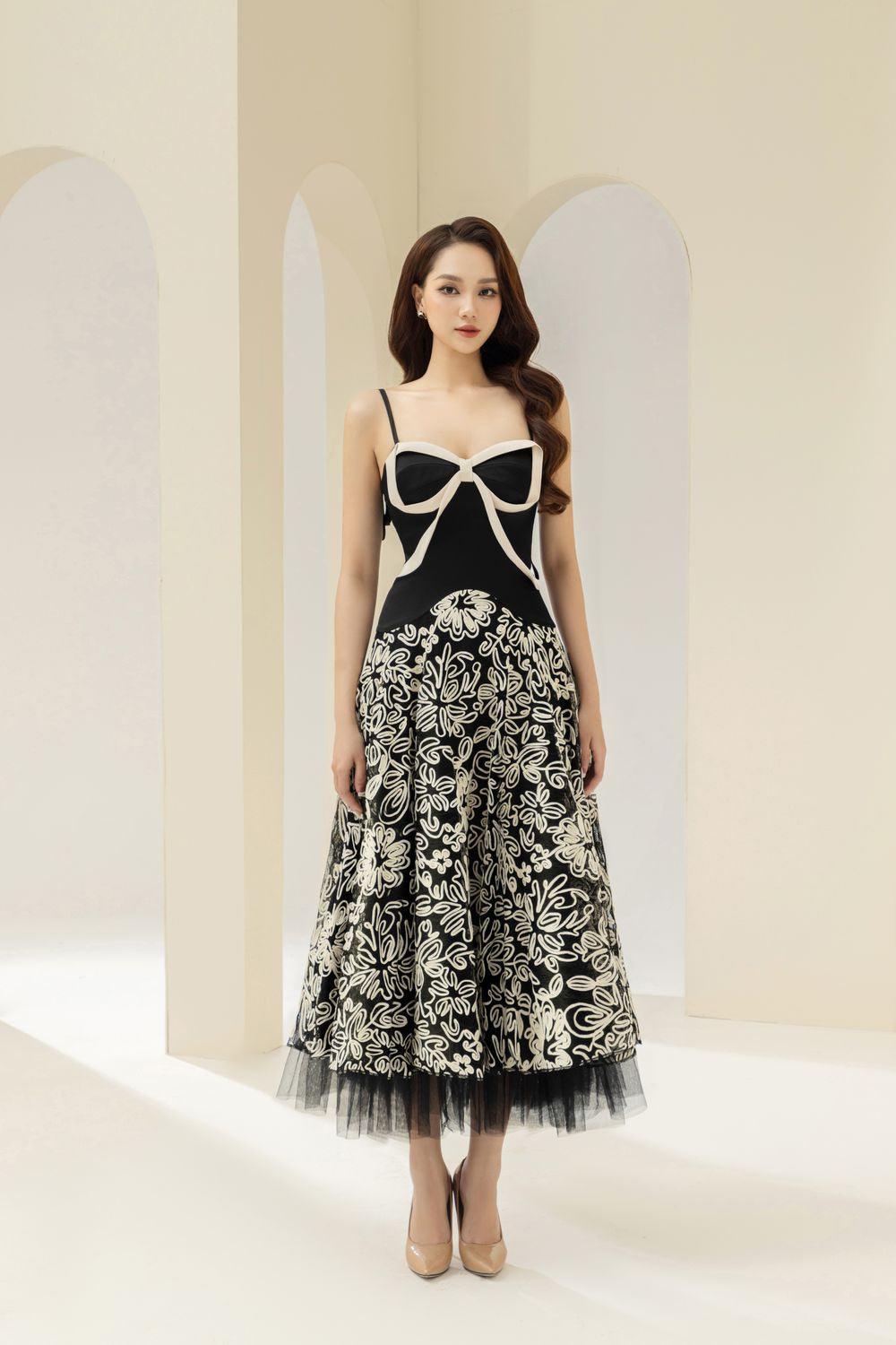 Rosa A-line Semi-Heart Neck Polyester Lace Midi Dress - MEAN BLVD