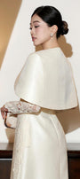 Rosaire Cropped Round Neck Taffeta Cape - MEAN BLVD