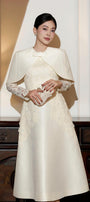 Rosaire Cropped Round Neck Taffeta Cape - MEAN BLVD