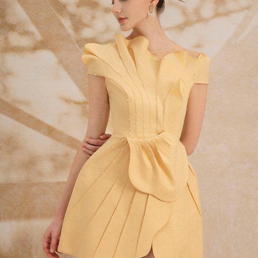 Rosalba A-line Cap Sleeved Polycotton Mini Dress - MEAN BLVD