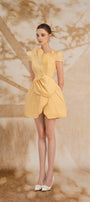 Rosalba A-line Cap Sleeved Polycotton Mini Dress - MEAN BLVD