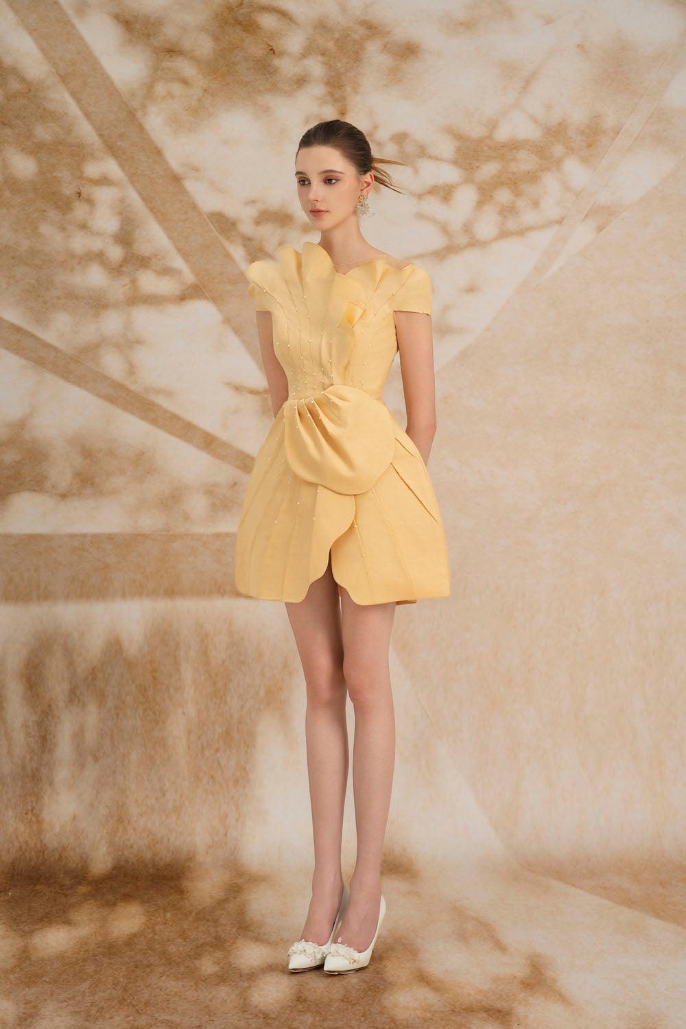 Rosalba A-line Cap Sleeved Polycotton Mini Dress - MEAN BLVD