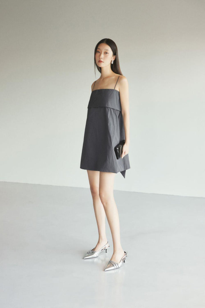 Rosalie Straight Extended Flap Cotton Mini Dress - MEAN BLVD