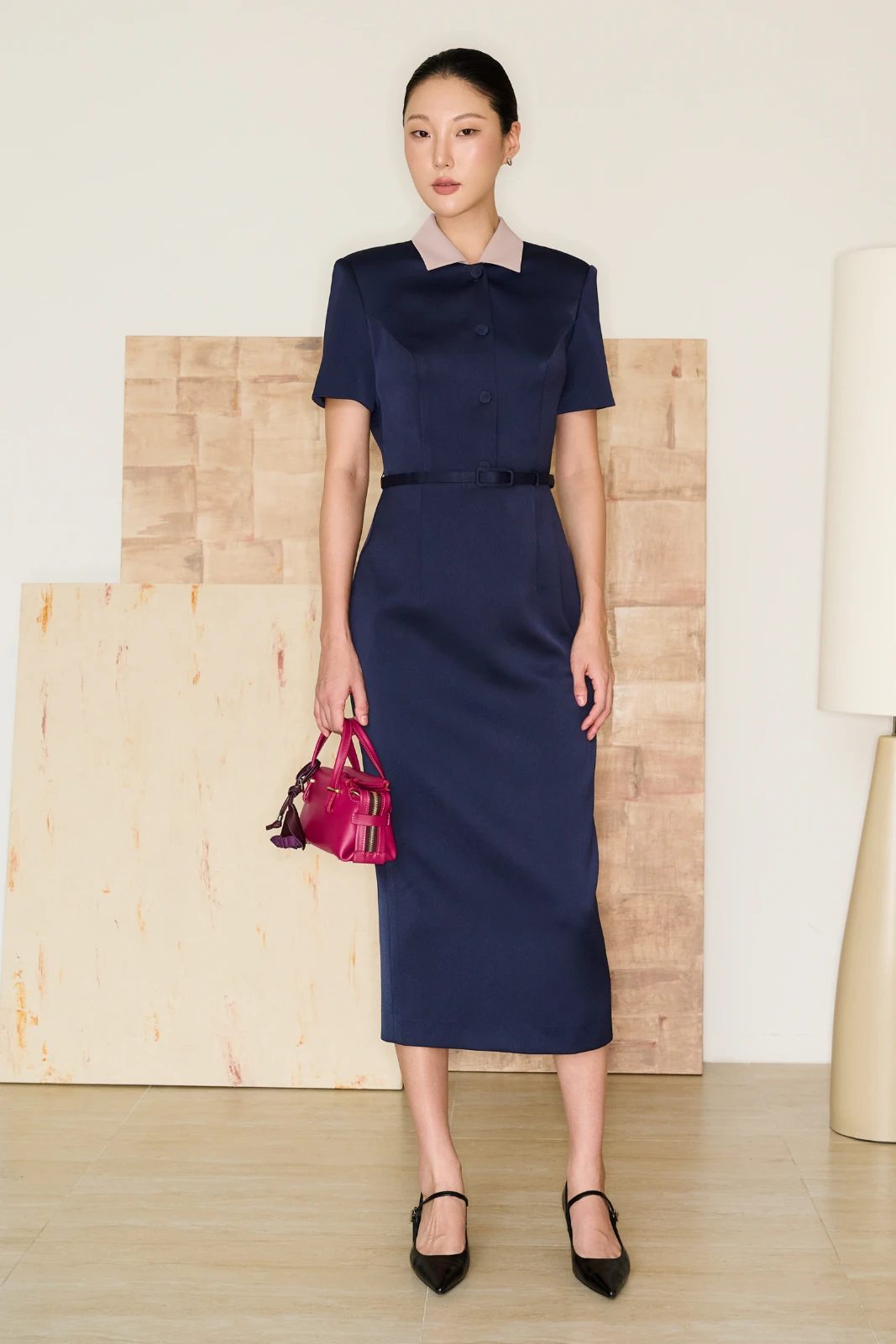 Rosalind Collared Midi Dress - MEAN BLVD