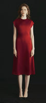 Rose A-line Round Neck Poly Silk Calf Length Dress - MEAN BLVD