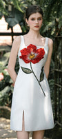 Rose A-line Side Slit Taffeta Mini Dress - MEAN BLVD
