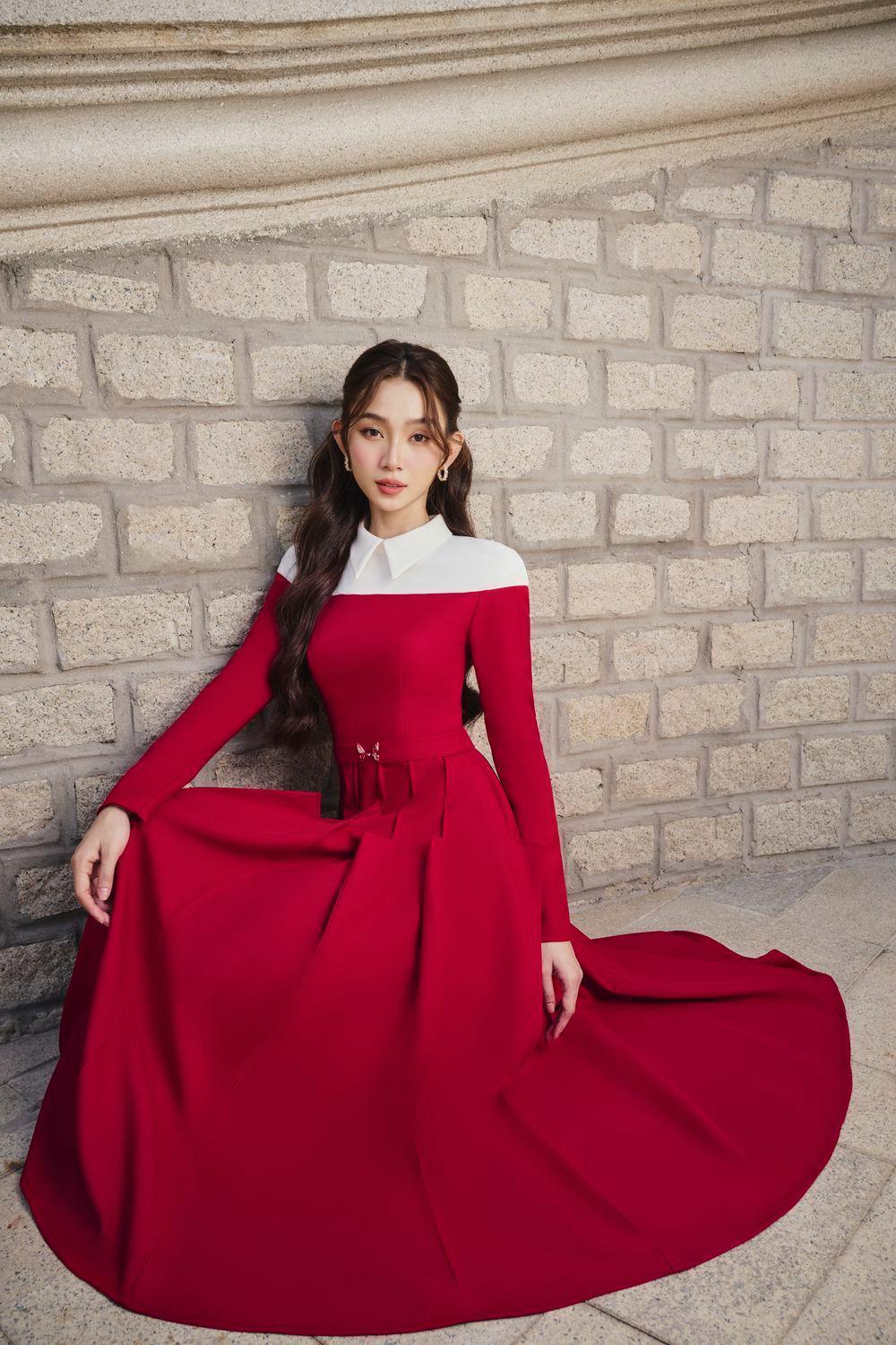 Rossa A-line Collared Neck Cotton Polyester Midi Dress - MEAN BLVD