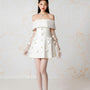 Rossana A-line Flower Applique Burlap Mini Dress - MEAN BLVD
