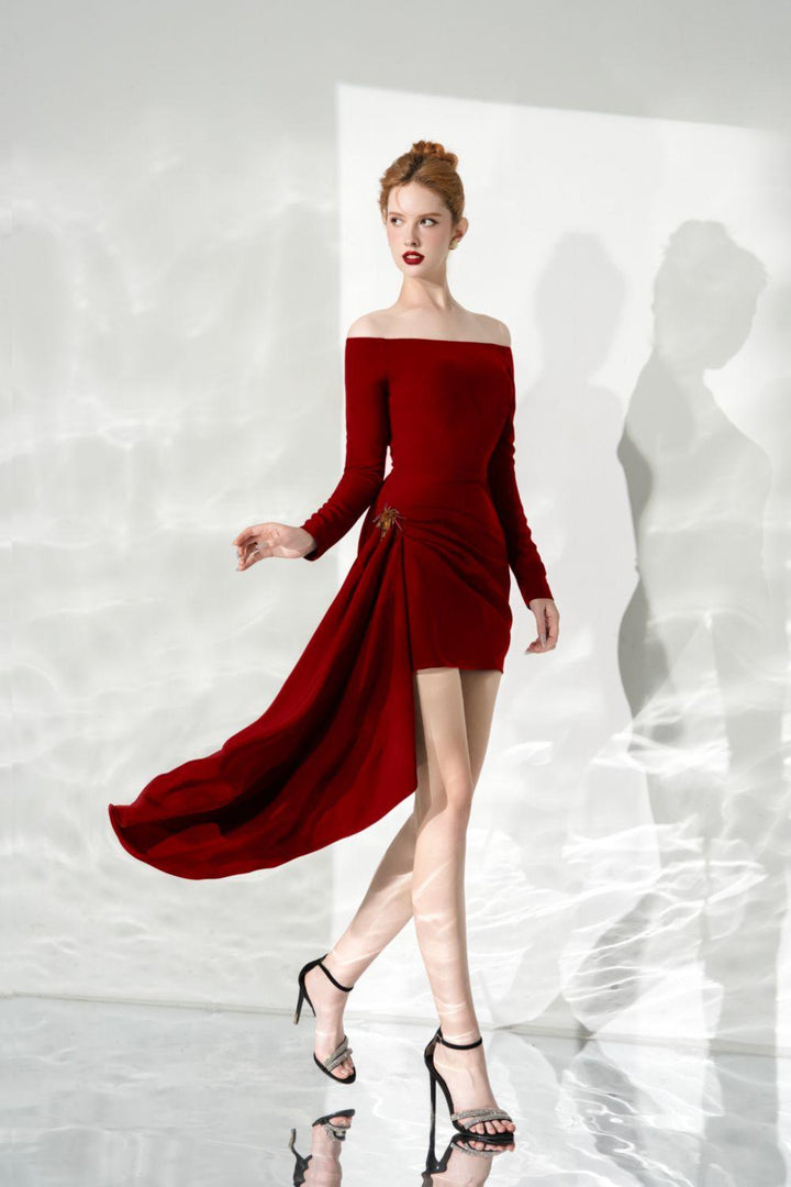 Rouge Bodycon Extended Flap Cotton Mini Dress - MEAN BLVD