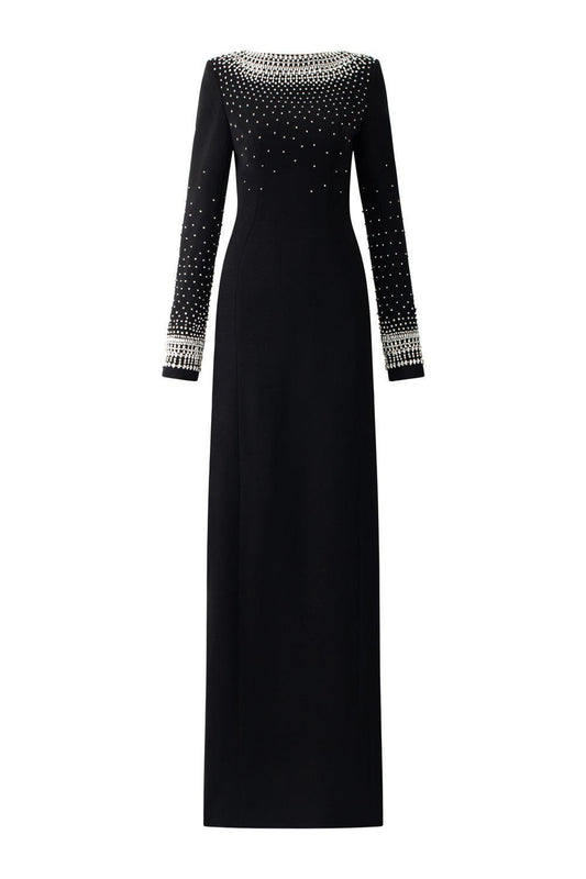 Routefinder A-line Long Sleeved Velvet Floor Length Dress - MEAN BLVD