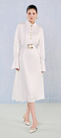 Ruby A-line Cuff Sleeved Silk Blend Midi Dress - MEAN BLVD