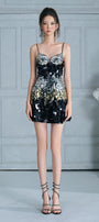 Ruby A-line Spaghetti Strap Sequin Mini Dress - MEAN BLVD