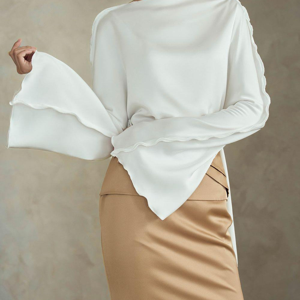 Ruri Straight Boat Neck Silk Top - MEAN BLVD