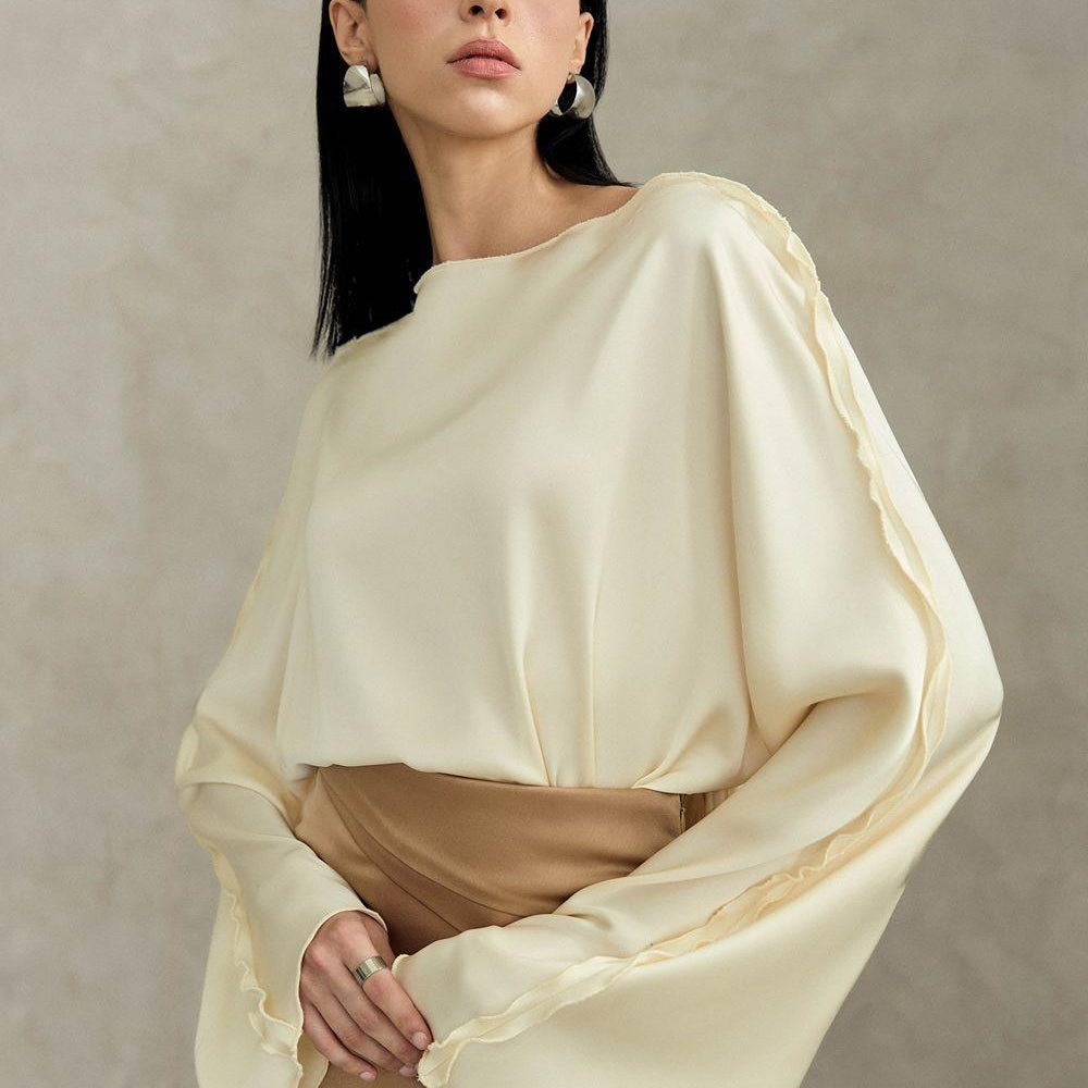 Ruri Straight Boat Neck Silk Top - MEAN BLVD