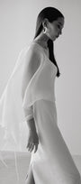 Rusian Sheath Cape Shoulder Organza Cotton Ankle Length Dress - MEAN BLVD
