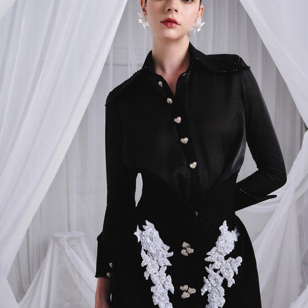 Russell A-line Cuff Sleeved Chiffon Mini Set - MEAN BLVD