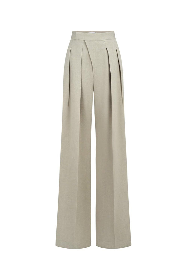 Rustic Straight Wide Leg Wool Blend Floor Length Pants - MEAN BLVD