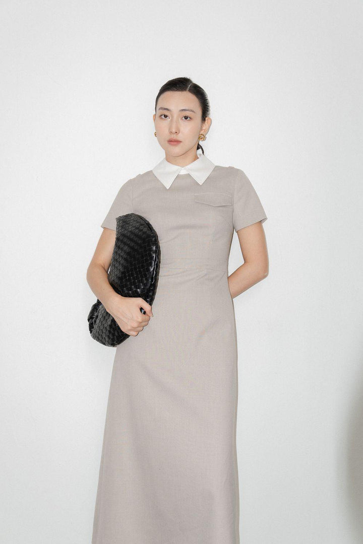 Rylee A-line Short Sleeved Wool Midi Dress - MEAN BLVD