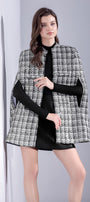 Sabina Straight Square Shoulder Tweed Cape - MEAN BLVD
