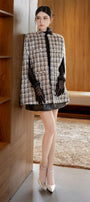 Sabina Straight Square Shoulder Tweed Cape - MEAN BLVD