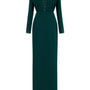 Sabrina Sheath Pleated Shoulder Crepe Floor Length Dress - MEAN BLVD