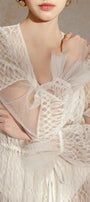 Sadie Straight Poet Sleeved Tulle Ankle Length Robe - MEAN BLVD