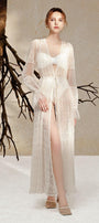 Sadie Straight Poet Sleeved Tulle Ankle Length Robe - MEAN BLVD