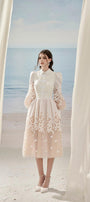 Sadra Dempsey A-line Bishop Sleeved Cotton Lace Midi Dress - MEAN BLVD