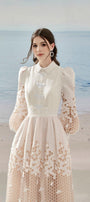 Sadra Dempsey A-line Bishop Sleeved Cotton Lace Midi Dress - MEAN BLVD