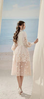 Sadra Dempsey A-line Bishop Sleeved Cotton Lace Midi Dress - MEAN BLVD