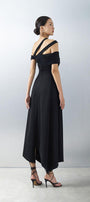 Saffira Asymmetric Off-Shoulder Spandex Ankle Length Dress - MEAN BLVD