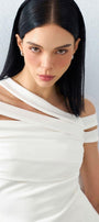 Saffira Hourglass Off-Shoulder Spandex Shirt - MEAN BLVD
