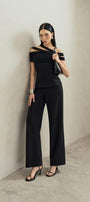 Saffira Hourglass Off-Shoulder Spandex Shirt - MEAN BLVD